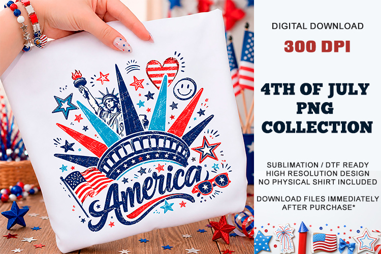 America Sketch Liberty PNG | Patriotic Graffiti DTF