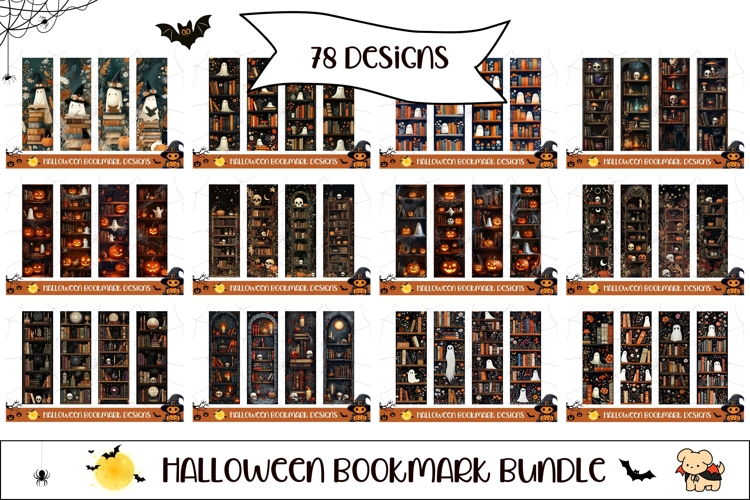 Kids Halloween Bookmark Bundle, Magic Bookmark Designs