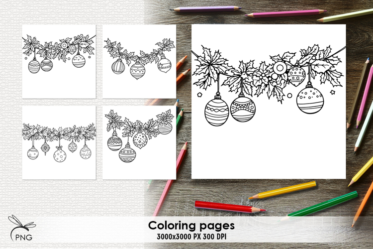 Christmas tree decorations coloring pages