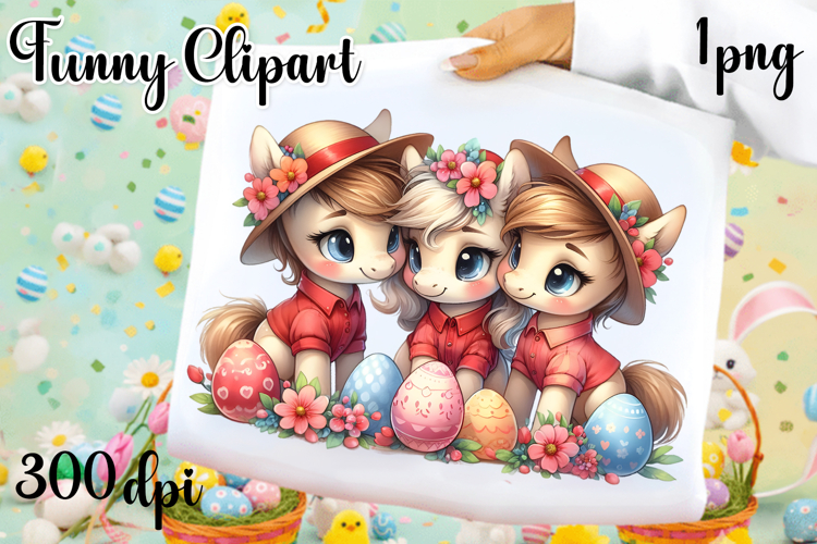 Spring animal clipart|Cute hors easter animals clipart