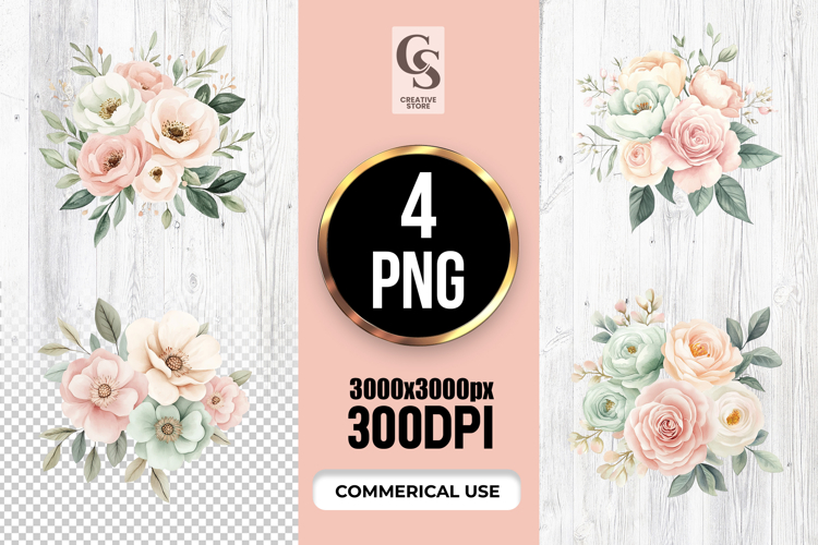 Pastel Watercolor Flower Png Image 16