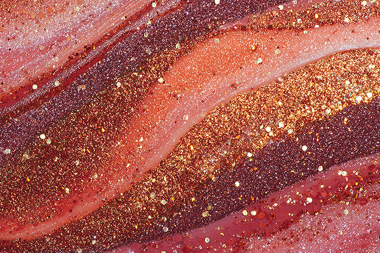 Glittery texture and swirling patterns