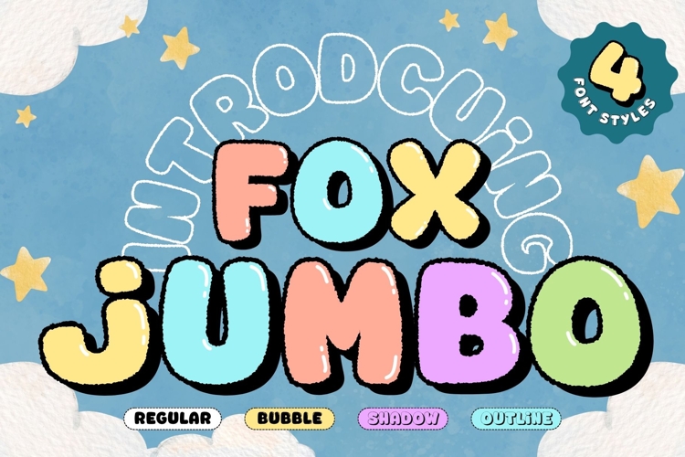 Fox Jumbo: 4 Font Styles
