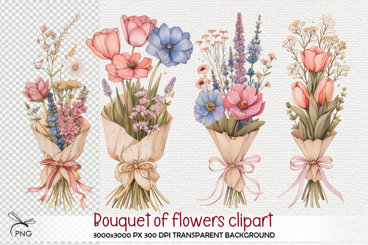 Flower bouquet clipart example image 1