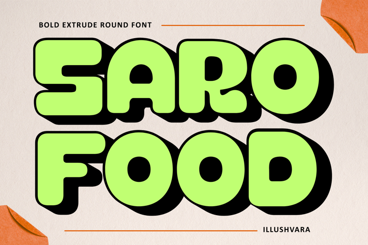 Saro Food - Bold Extrude Rounded Font