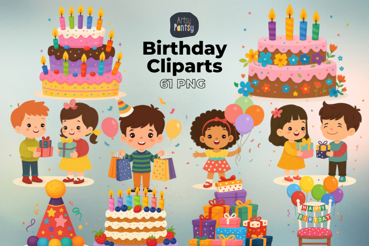 Birthday Cliparts Bundle
