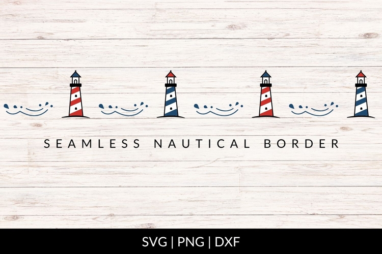 Seamless Nautical Lighthouse Border SVG