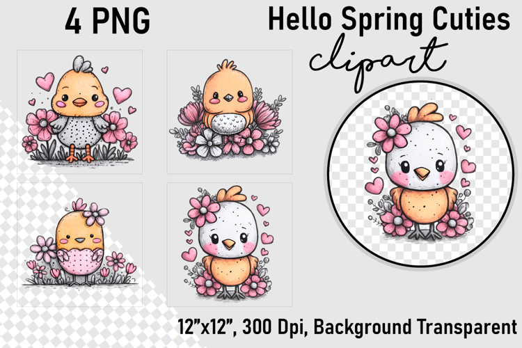 Hello spring cuties clipart
