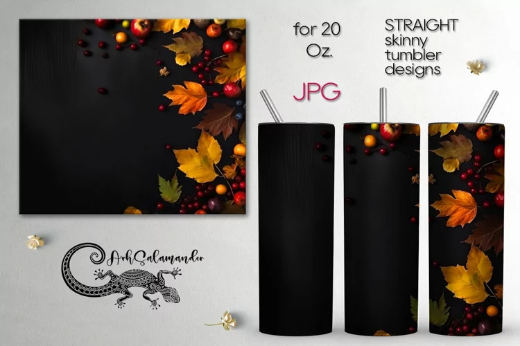 Autumn 3d concept | Skinny tumbler fall Sublimation design
