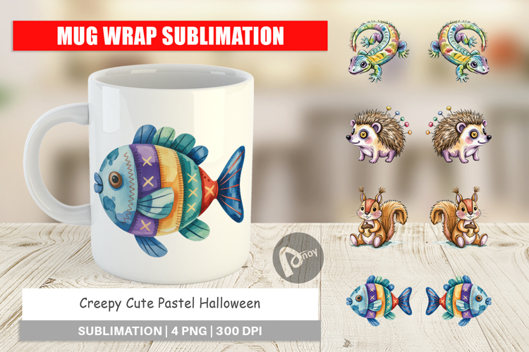 Mug Wrap Creepy Cute Pastel Halloween