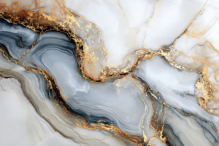 A luxurious marble texture with gold accents and swirling