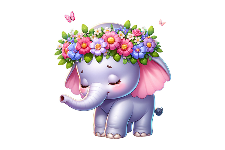Cute Elephant Clipart Image 12