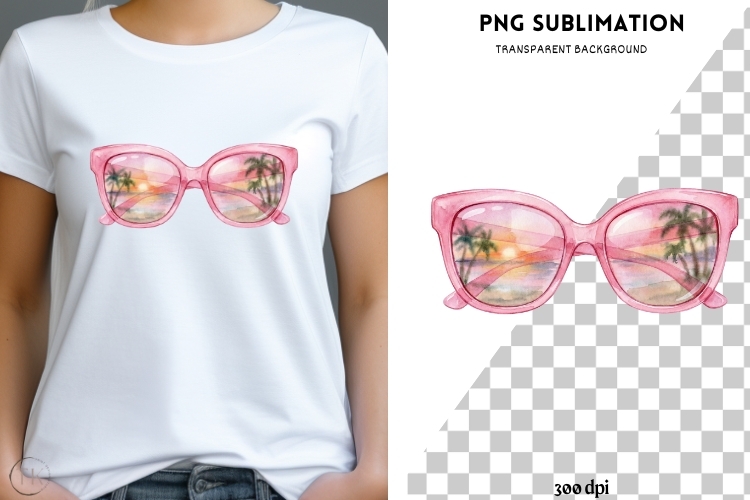 Summer glasses png design for T-shirts