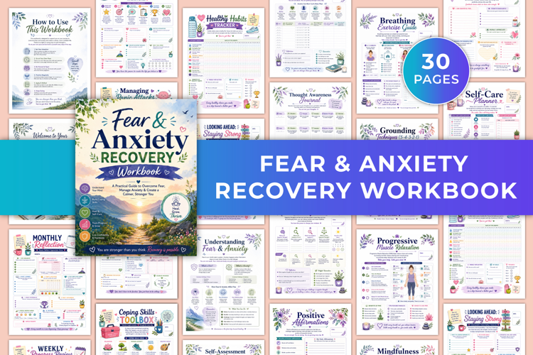 Fear & Anxiety Recovery Workbook | Anxiety Relief, Coping