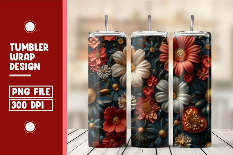 Flower Tumbler Wrap Design