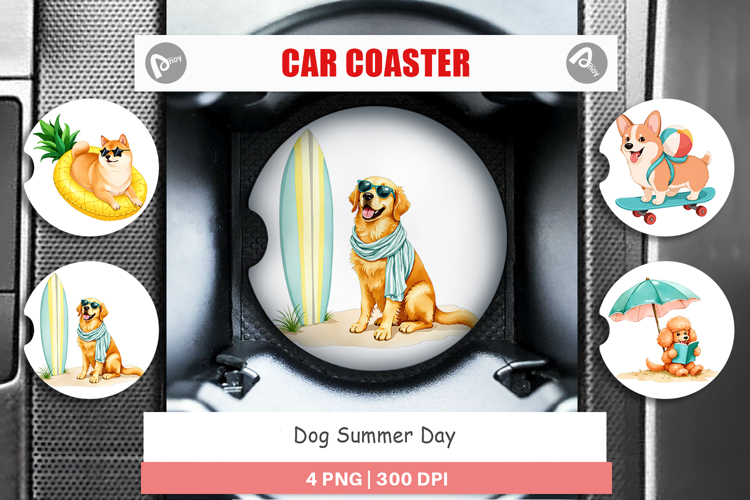 Car Coaster Summer Dog Day