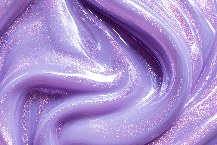 Purple Silk swirl fabric with a smooth and glossy texture