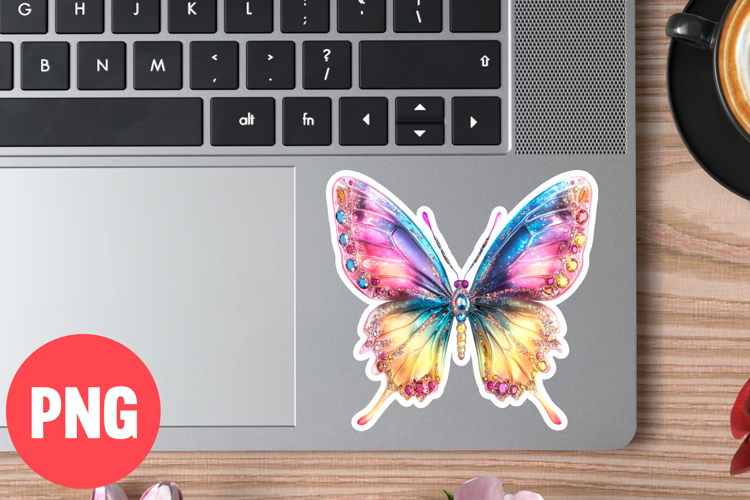 Butterfly sticker Flowers Clipart Sublimation Png Butterfly