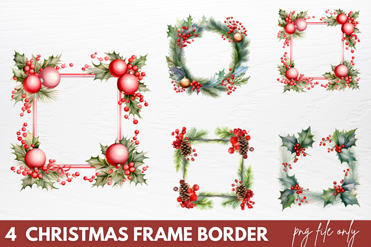 Christmas Frame Border Sublimation PNG