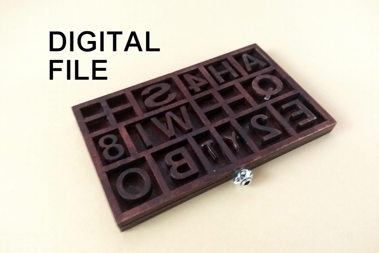 Miniature typography drawer digital vector file board