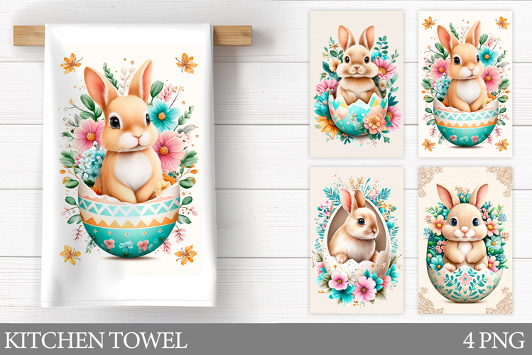 Easter Bunny Kitchen Towel . Easter Kitchen Towel Design