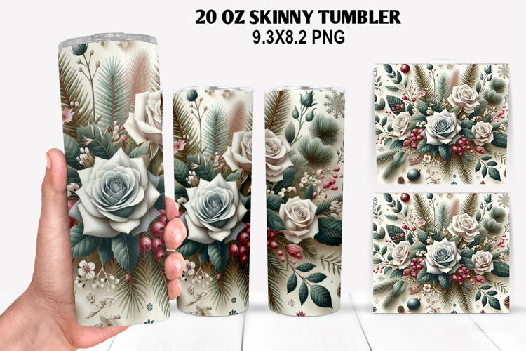 Flowers Skinny Tumbler 20oz Wrap Design, Spring Tumbler Wrap
