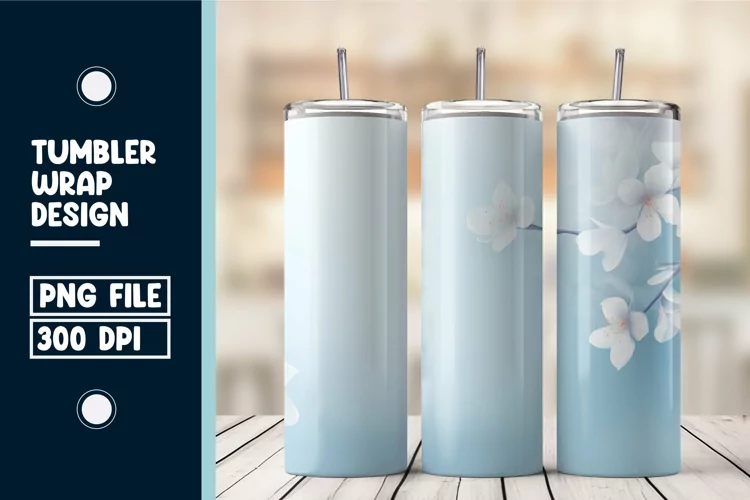 Flower Tumbler Wrap Design
