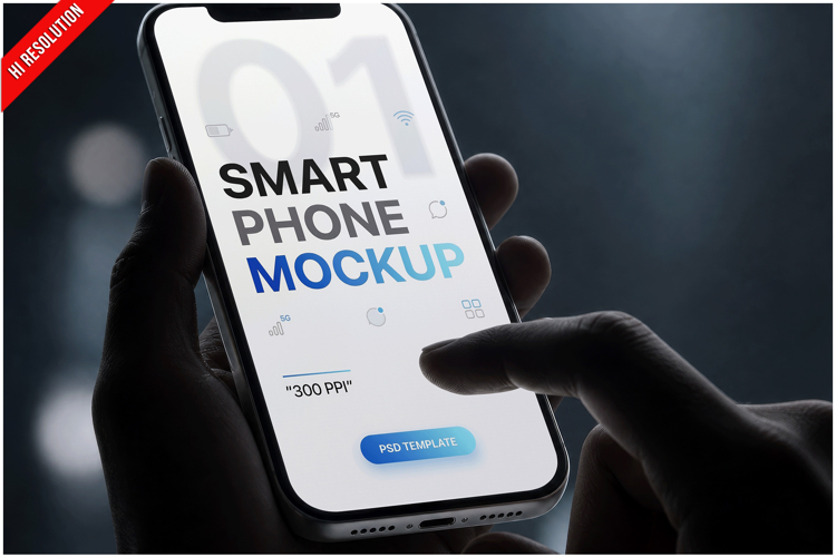Smartphone Dark Bokeh Mockup