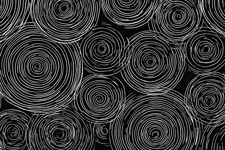 Black and White Spiral Line Pattern Abstract Background