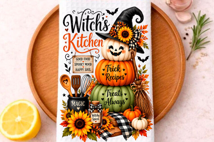 Halloween Kitchen Towel PNG, Funny Halloween PNG, example image 1