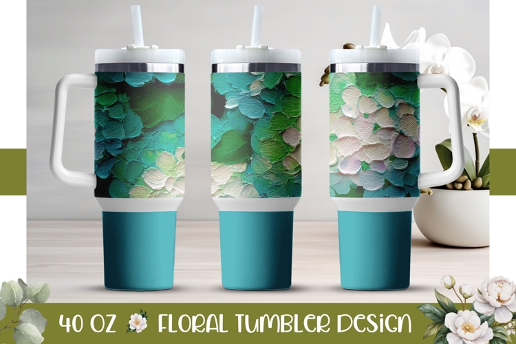 Floral Tumbler Wrap Design, Hydrangea 40 Oz Tumbler PNG