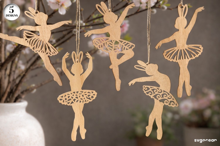 Easter Bunny Ballerina SVG Bundle | Glowforge | Laser Cut