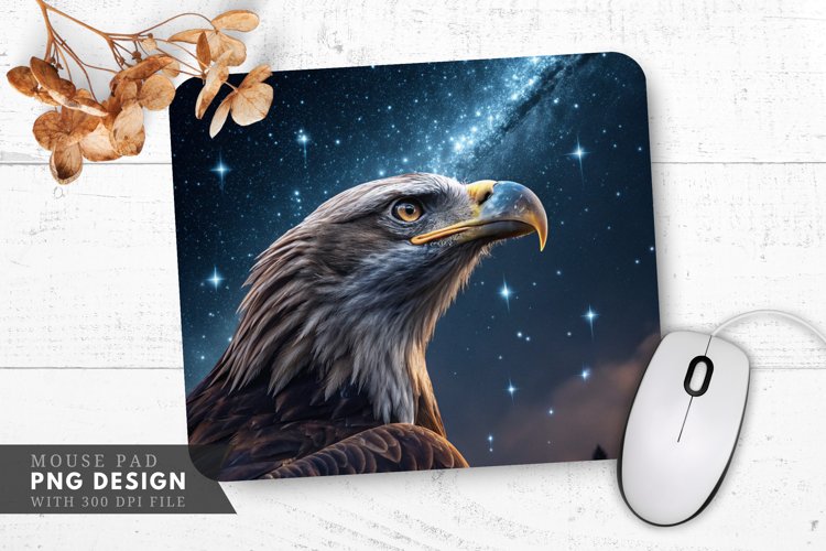 Starry Eyed Eagle Mouse Pad PNG Design