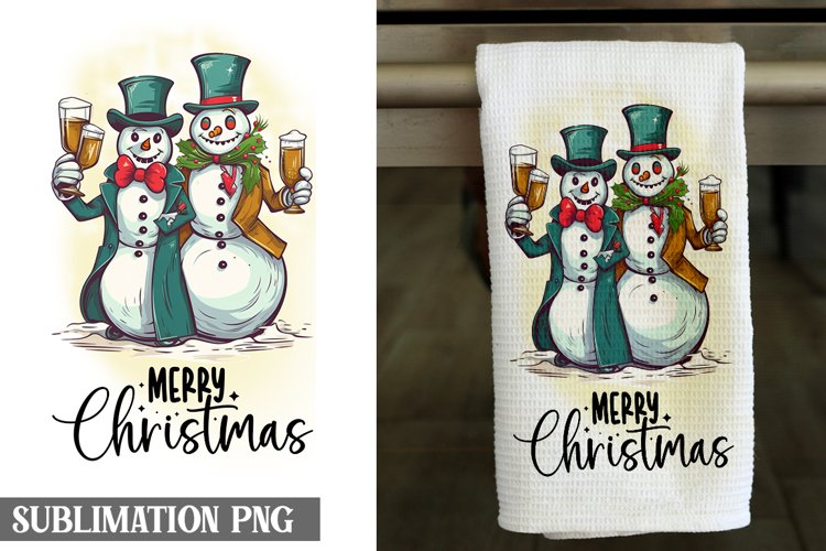 Merry Christmas| Kitchen Dish Towel Sublimation example image 1