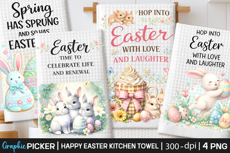 Easter Kitchen Towel PNG, Easter Dish Hand Towel, Easter PNG
