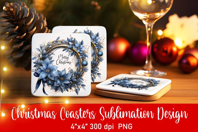 Christmas Coasters Ornament Sublimation PNG