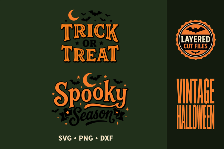 Trick or Treat, Spooky season, Vintage Halloween svg, png