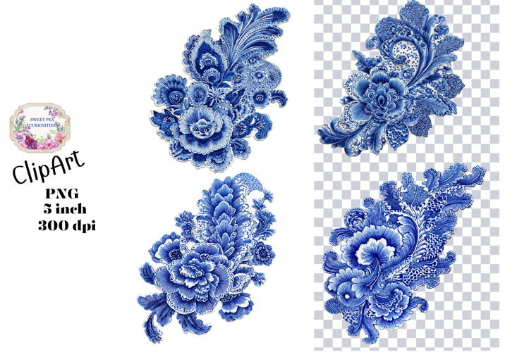 Blue Flowers Clipart Image 18