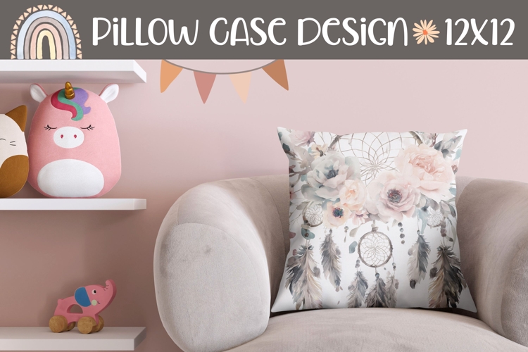 Watercolor Dreamcatcher Pillow, Boho Dream Catcher Pillow