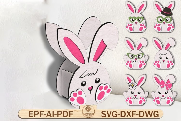Easter Bunny Basket Bundle Svg,Easter Bunny Design For Laser