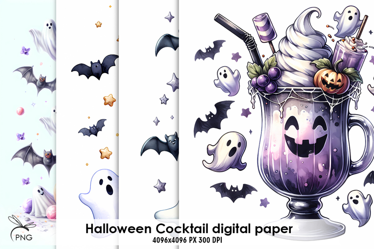 Halloween Cocktail digital paper