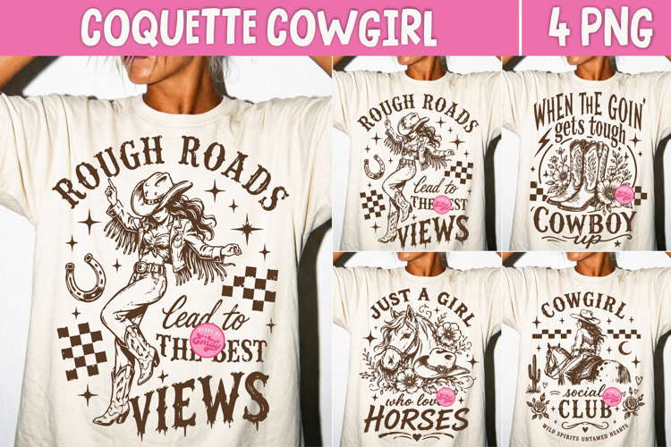 Western Cowgirl PNG, Coquette Country Girl Sublimation