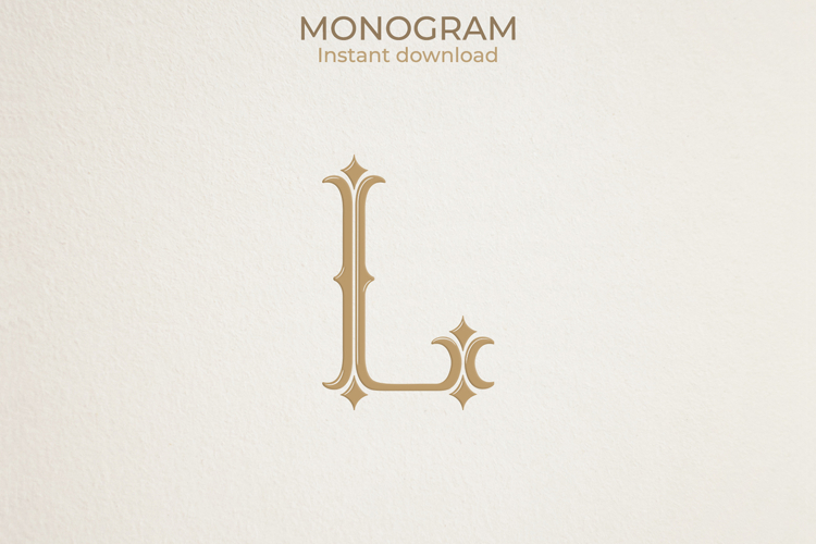 L Monogram Logo, Elegant Initial Monogram