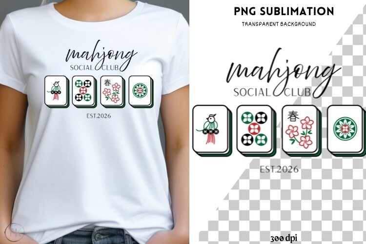 Mahjong png design for T-shirts example image 1