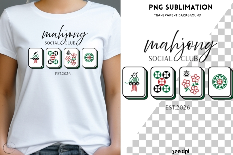 Mahjong png design for T-shirts