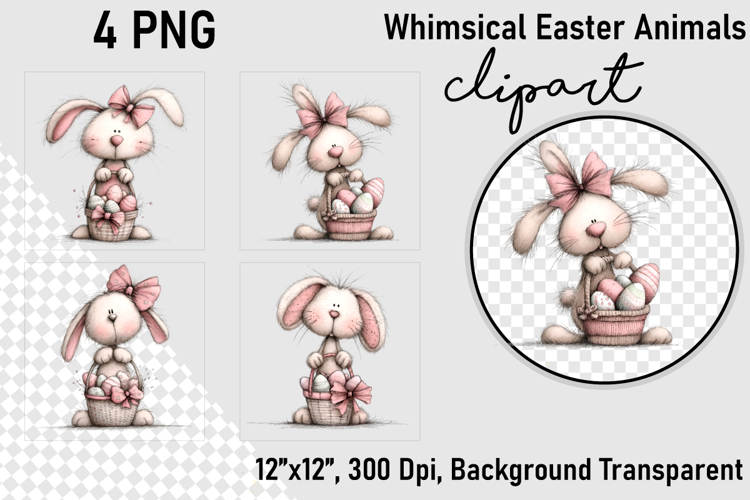 Whimsical Easter Animals Clipart