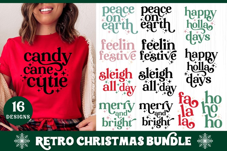 Retro Christmas Bundle, Retro Christmas SVG Bundle example image 1