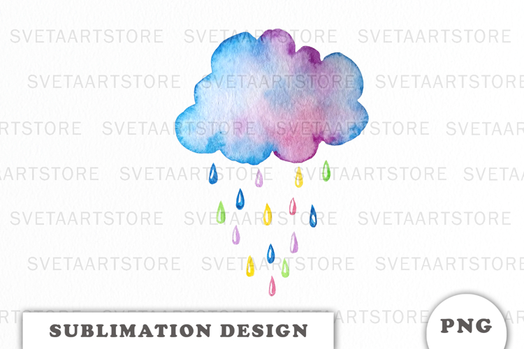 Watercolor Cute Cloud png