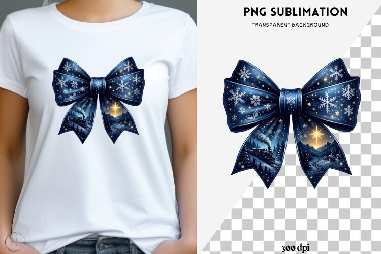 Christmas winter bow png design for T-shirts example image 1