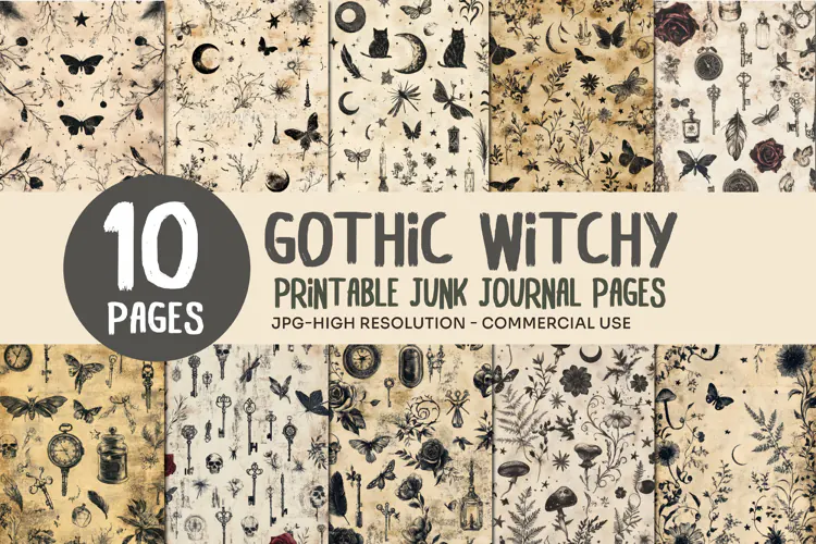Witchy Botanical Junk Journal Pages